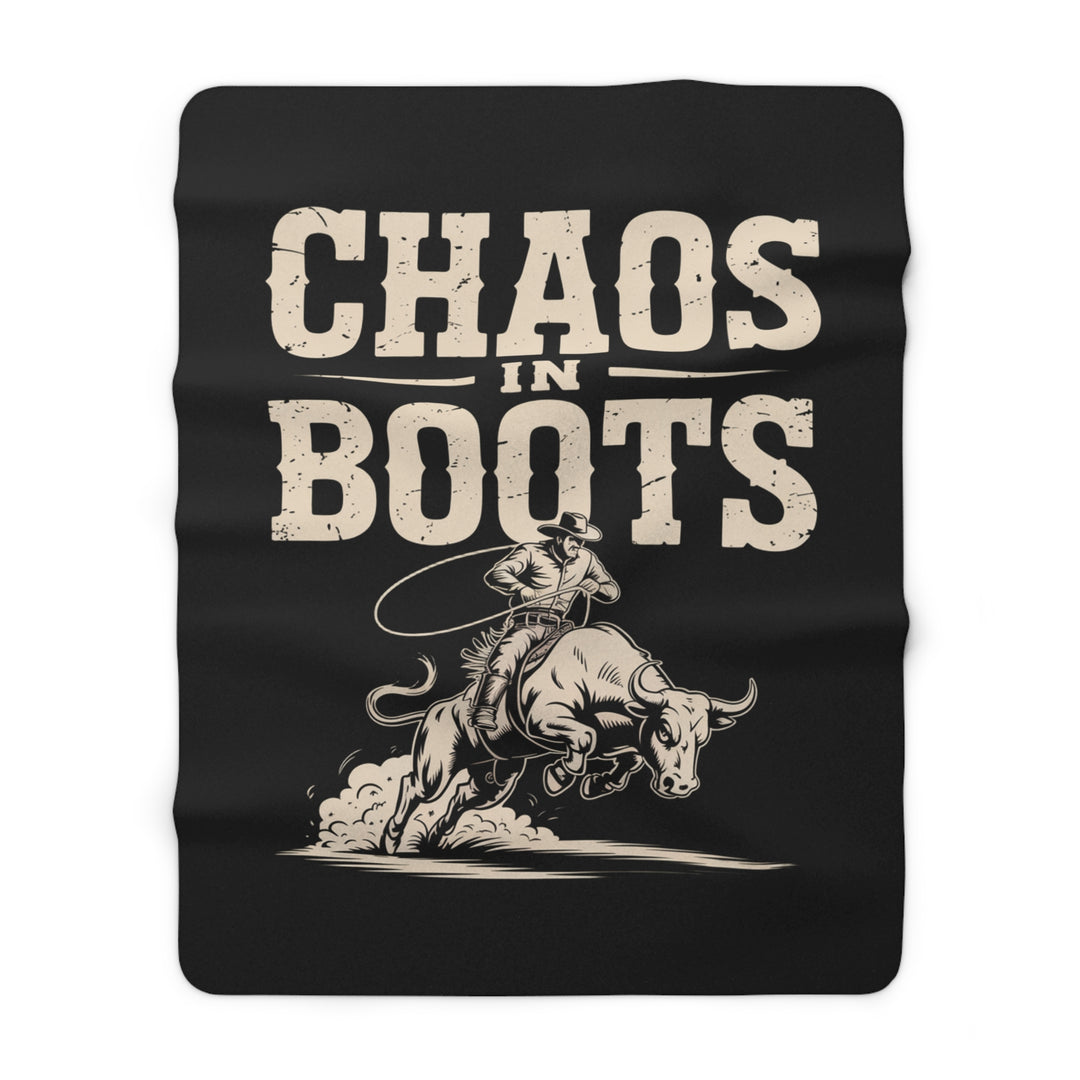 Chaos in Boots Raging Bull Sherpa Fleece Blanket