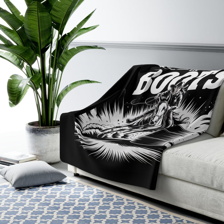 Sherpa Fleece Blanket - Chaos in Boots - Barrel Queen A Design