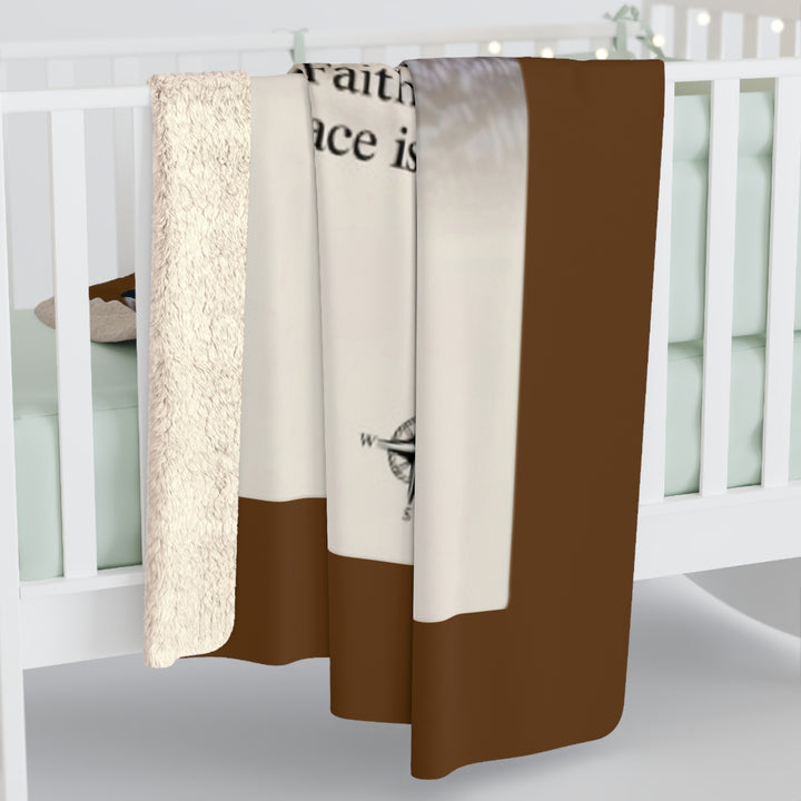 Sherpa Fleece Blanket - Faith is the Trail Design