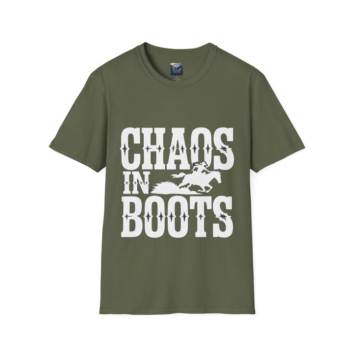 Chaos in Boots – Fast Barrel Racing T-Shirt