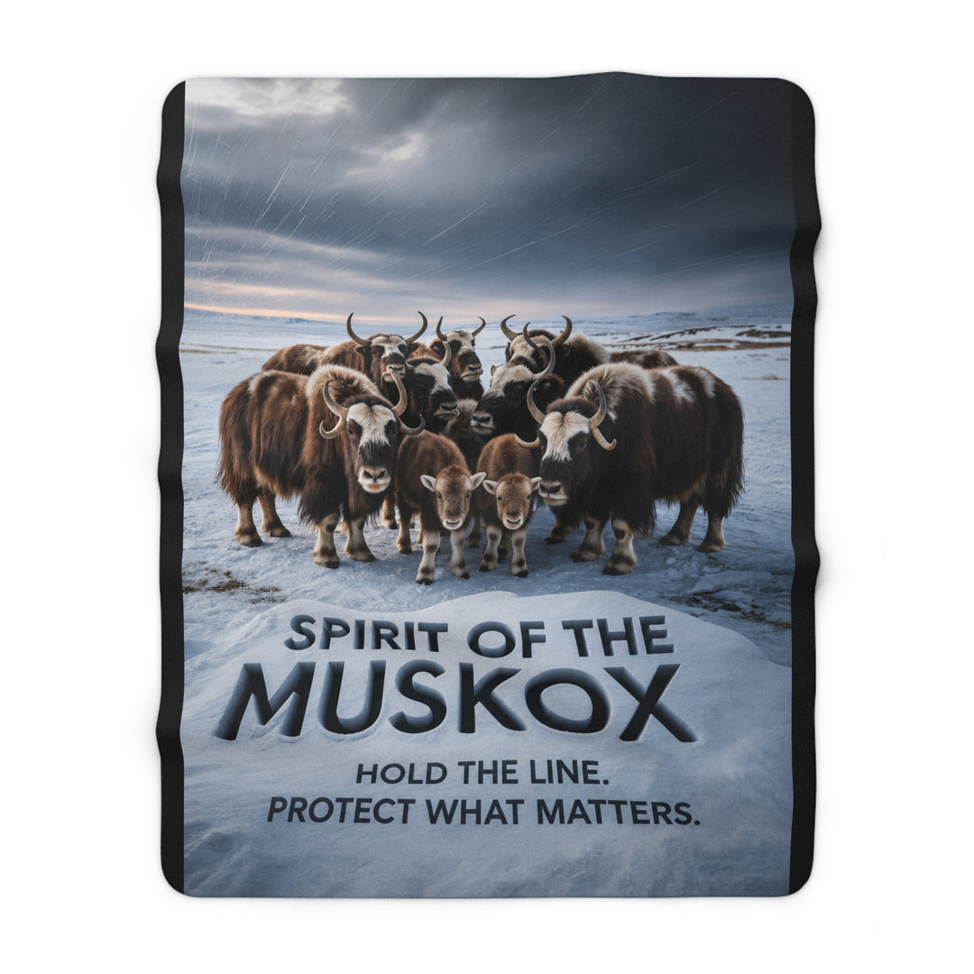 Spirit of the Muskox Sherpa Fleece Blanket