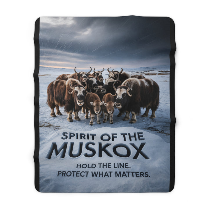 Spirit of the Muskox Sherpa Fleece Blanket