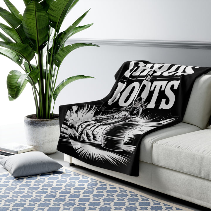 Sherpa Fleece Blanket - Chaos in Boots - Barrel Queen A Design