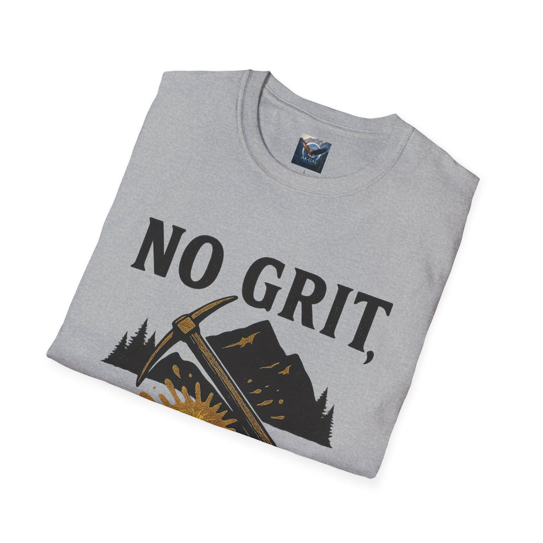 Folded gray No Grit, No Glory t-shirt 