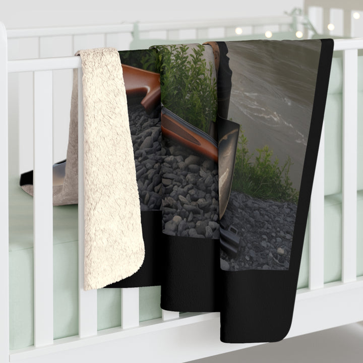 Inspirational Sherpa Fleece Blanket - Put on the Full Armor of God (Standing) Design