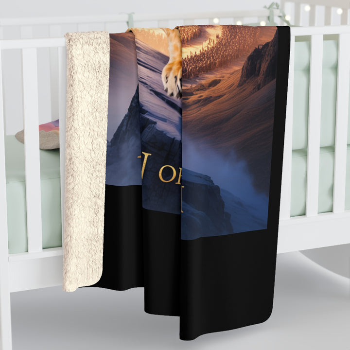 Inspirational Sherpa Fleece Blanket - Lion of Judah Design