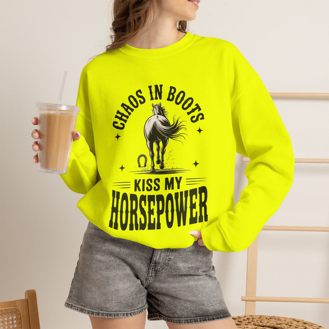 Chaos in Boots Kiss My Horsepower Sweatshirt