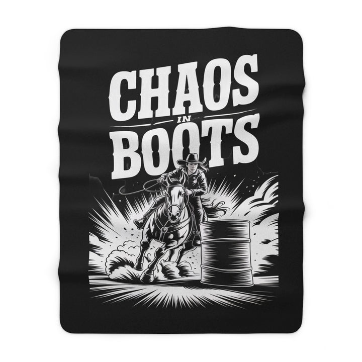 Sherpa Fleece Blanket - Chaos in Boots - Barrel Queen A Design