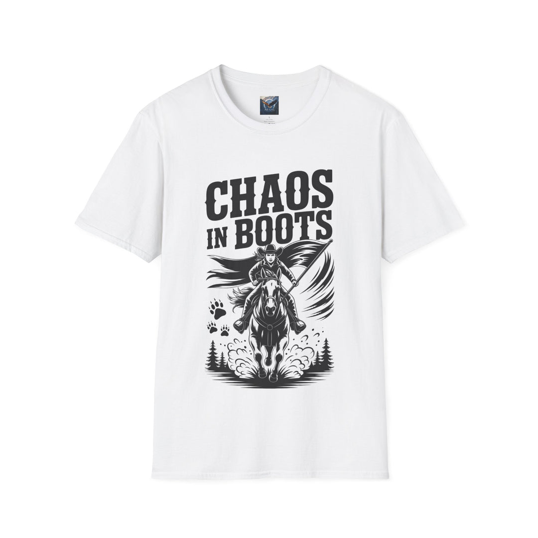 Chaos in Boots – Frontier Freedom Rider T-Shirt