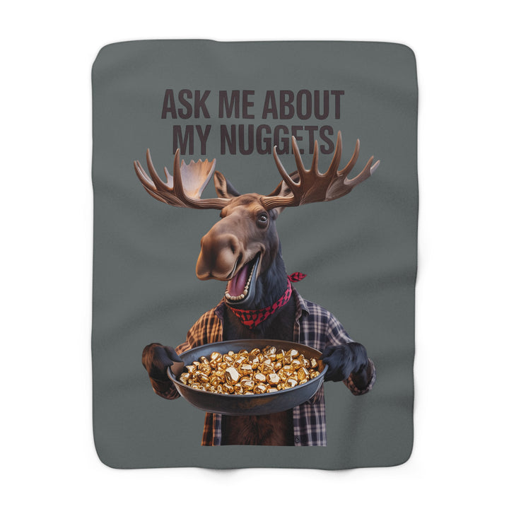 Sherpa Fleece Blanket – Ask Me About My Nuggets Design