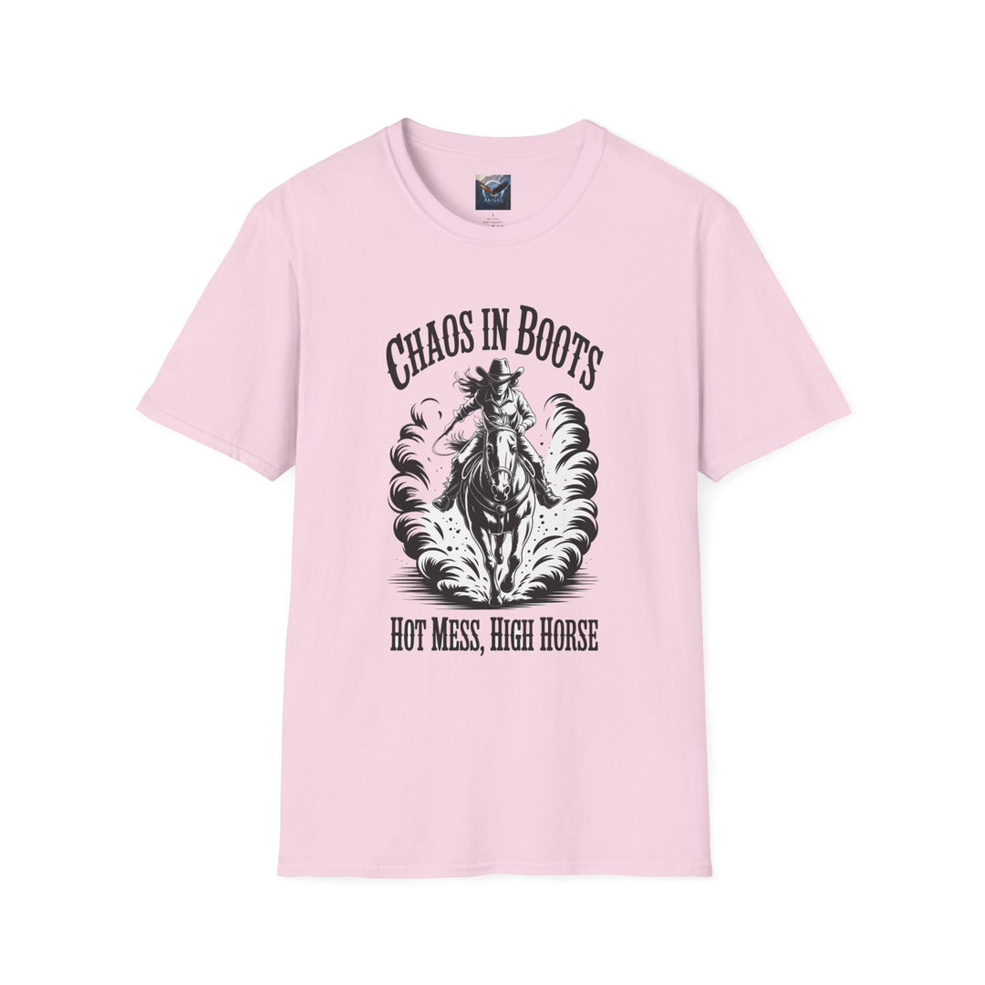 Chaos in Boots Hot Mess, High Horse T-Shirt