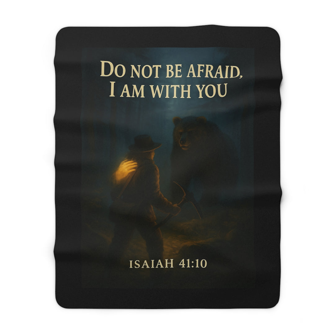 Inspirational Sherpa Fleece Blanket -  I am With You Design