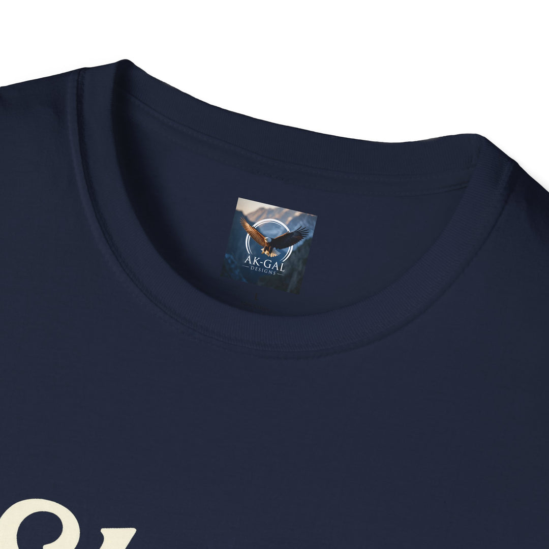 Navy blue t-shirt with a brand Ak Gal Designs