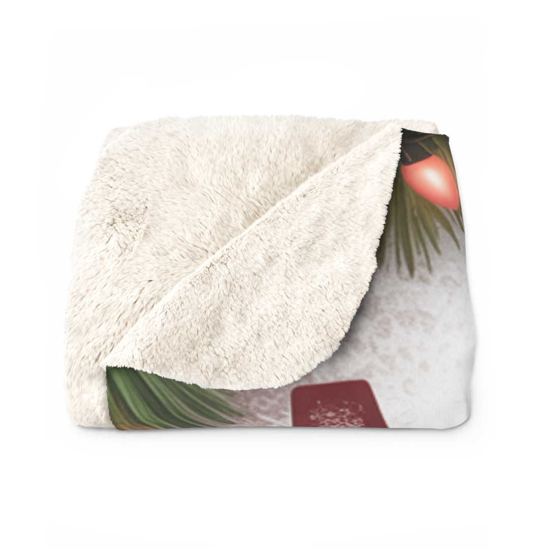 Sherpa Fleece Blanket – Moose Don’t Care & Neither Do I Holiday Design