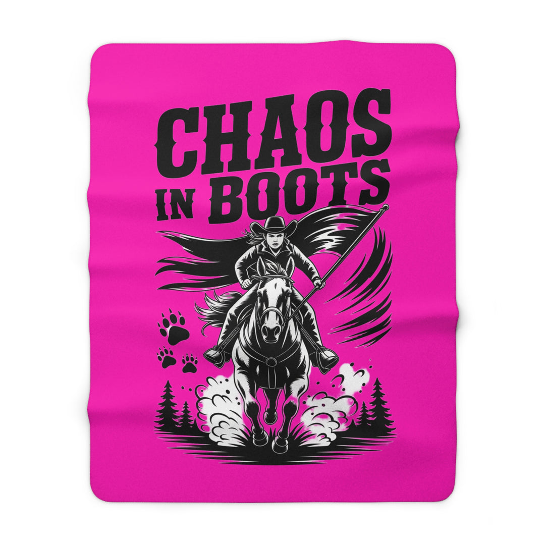Chaos in Boots Frontier Freedom Rider Sherpa Fleece Blanket