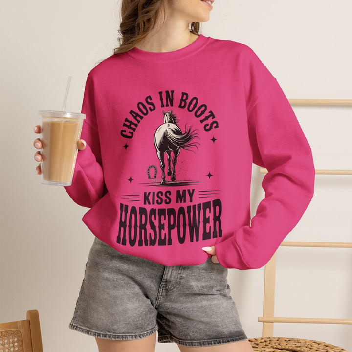 Chaos in Boots Kiss My Horsepower Sweatshirt