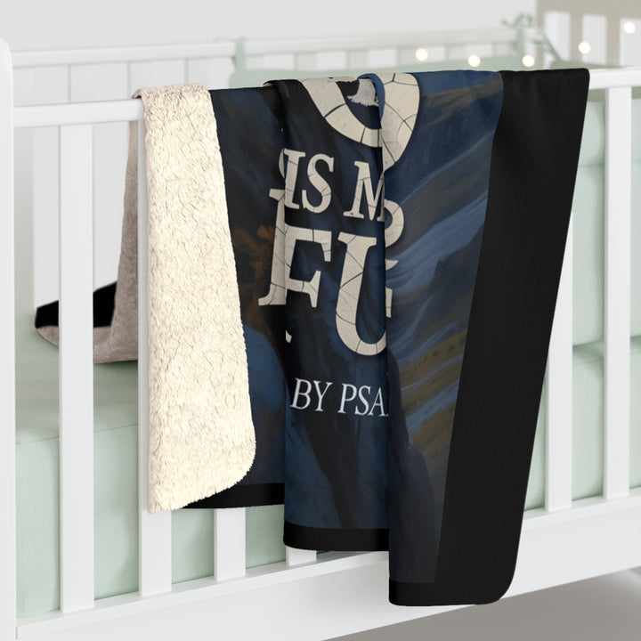 Inspirational Sherpa Fleece Blanket - God is My Refuge Design