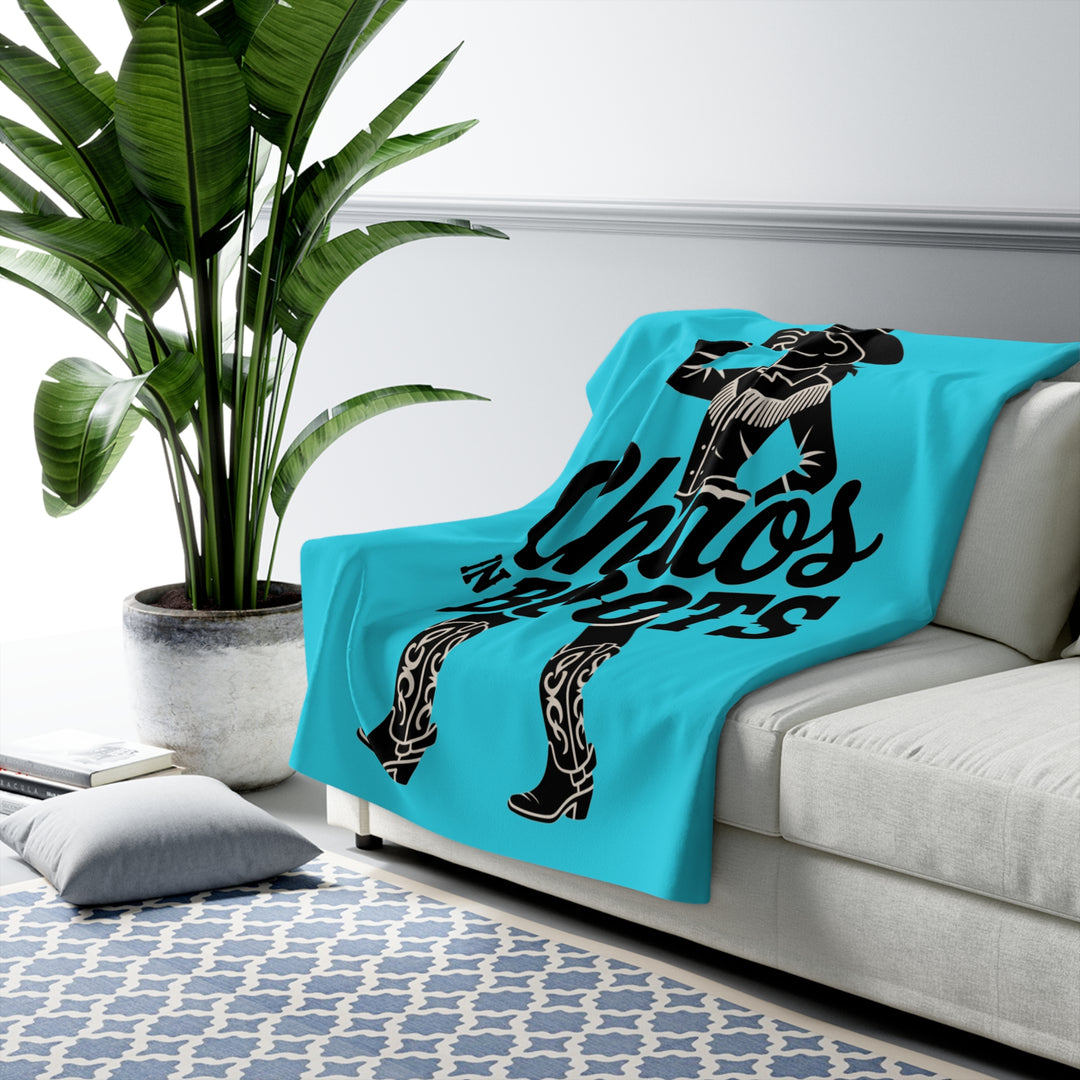 Chaos in Boots Cowgirl Grit Sherpa Fleece Blanket