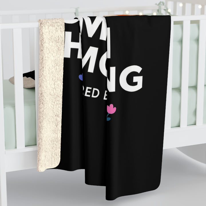 Inspirational Sherpa Fleece Blanket - Joy Comes in the Morning Design