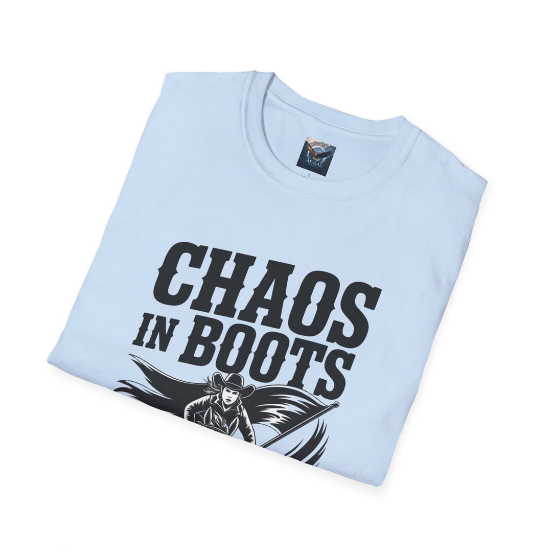 Chaos in Boots – Frontier Freedom Rider T-Shirt