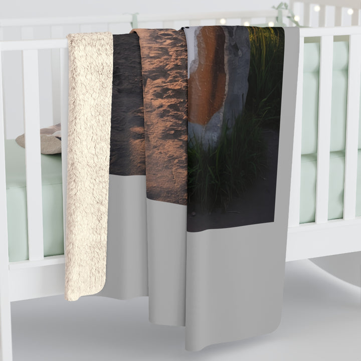 Inspirational Sherpa Fleece Blanket - He Goes Before Me Design