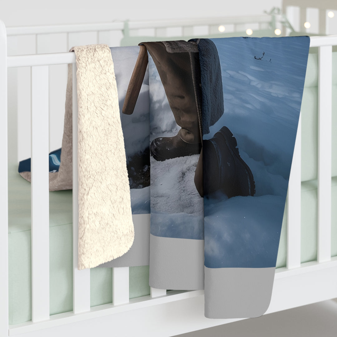 Inspirational Sherpa Fleece Blanket - No Weapon Formed Against Me Shall Prosper Design