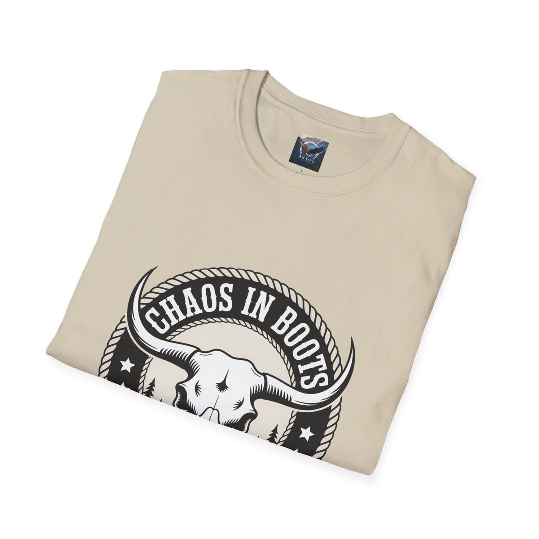 Chaos in Boots - Alaska Rodeo Badge T-Shirt