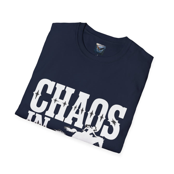 Chaos in Boots – Fast Barrel Racing T-Shirt