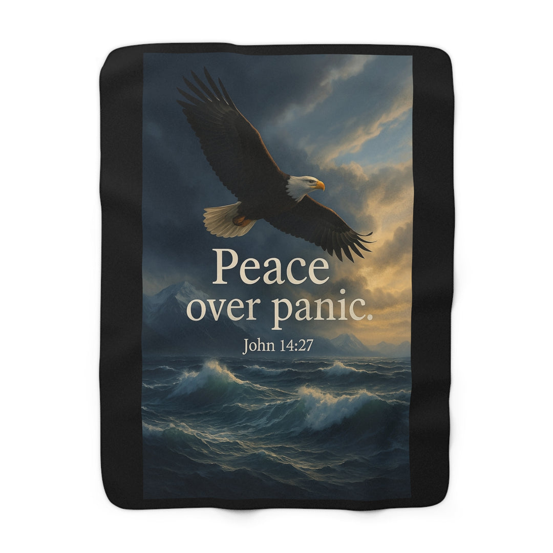Sherpa Fleece Blanket - Peace Over Panic Design