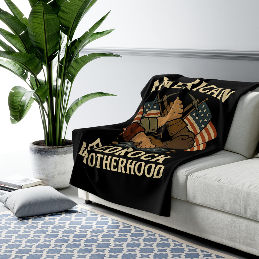 Sherpa Fleece Blanket - American Bedrock Brotherhood Design