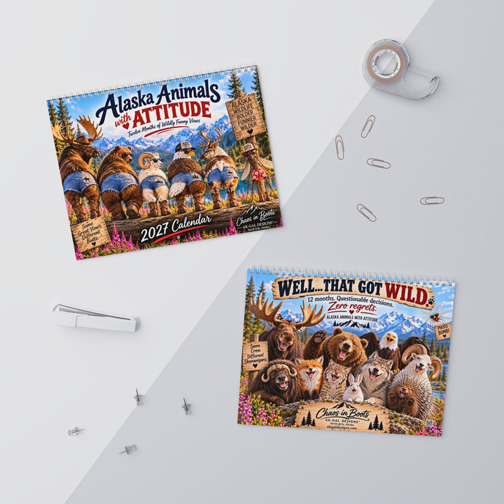 2027 Alaska Animals with Attitude Wall Calendar – Funny Alaska Wildlife Gift