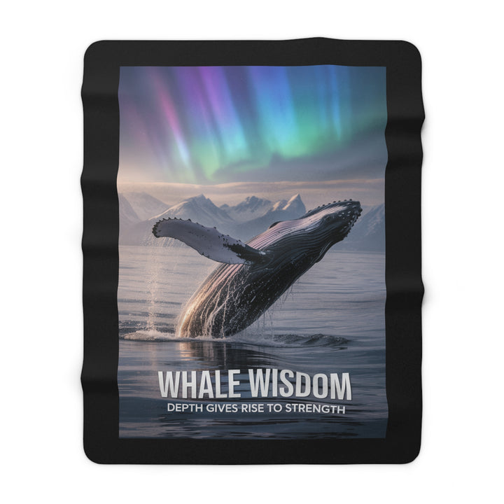 Whale Wisdom – Depth Gives Rise to Strength Sherpa Fleece Blanket