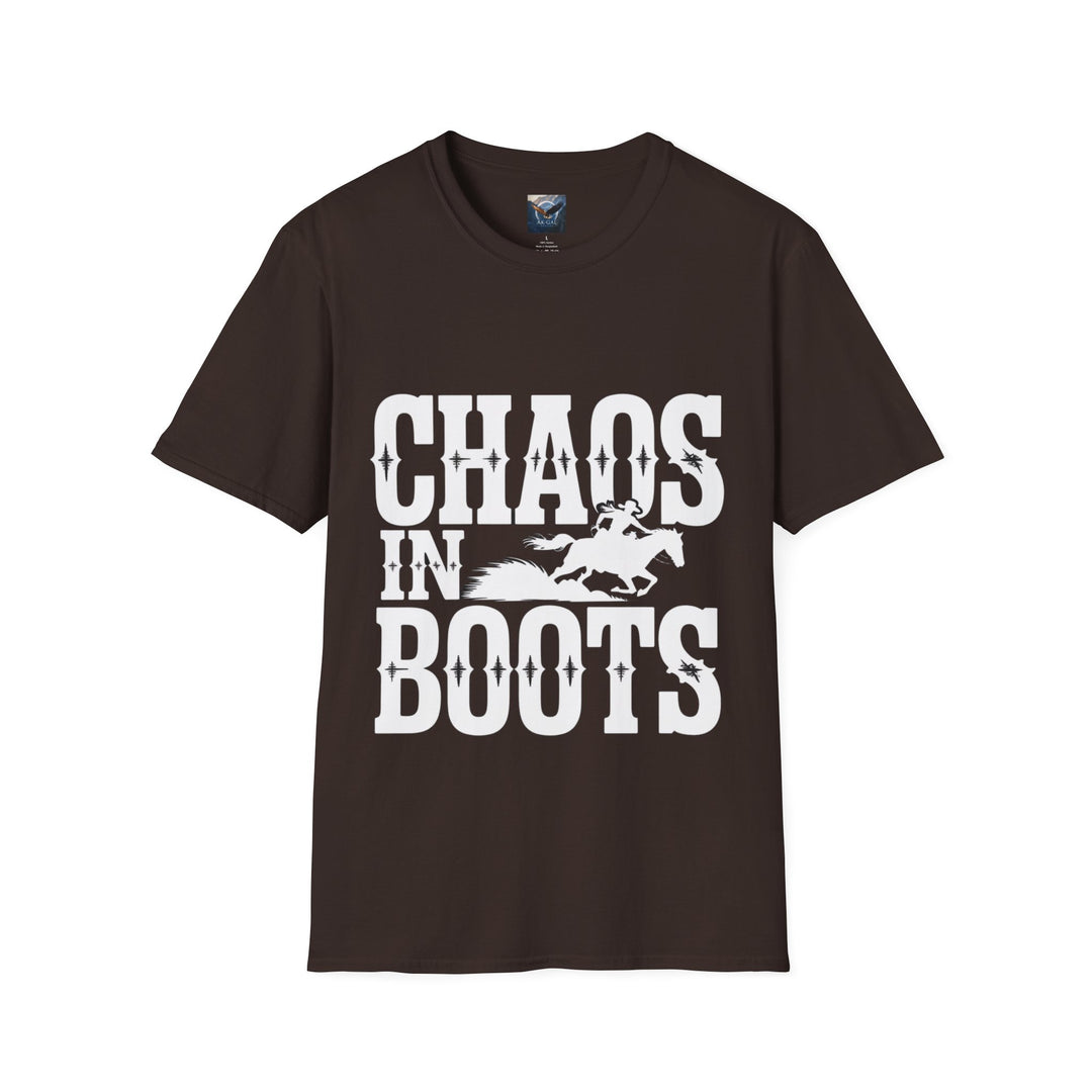 Chaos in Boots – Fast Barrel Racing T-Shirt