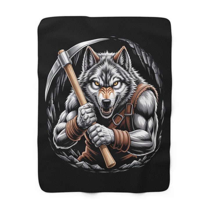 Fierce Wolf Mining Sherpa Fleece Blanket