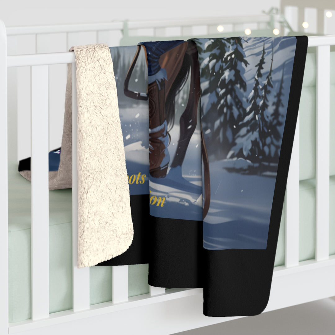 Sherpa Fleece Blanket - Chaos in Boots - Rider of the Storm Design