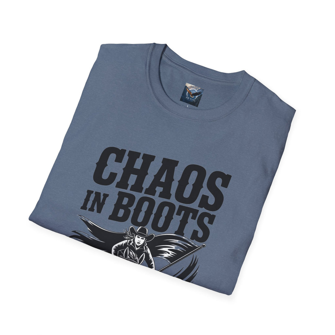 Chaos in Boots – Frontier Freedom Rider T-Shirt