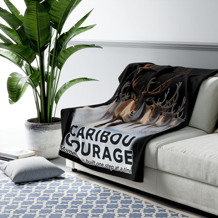 Caribou Courage Sherpa Fleece Blanket