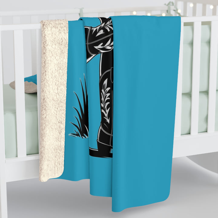 Sherpa Fleece Blanket - Chaos in Boots Cowgirl Rebel Design