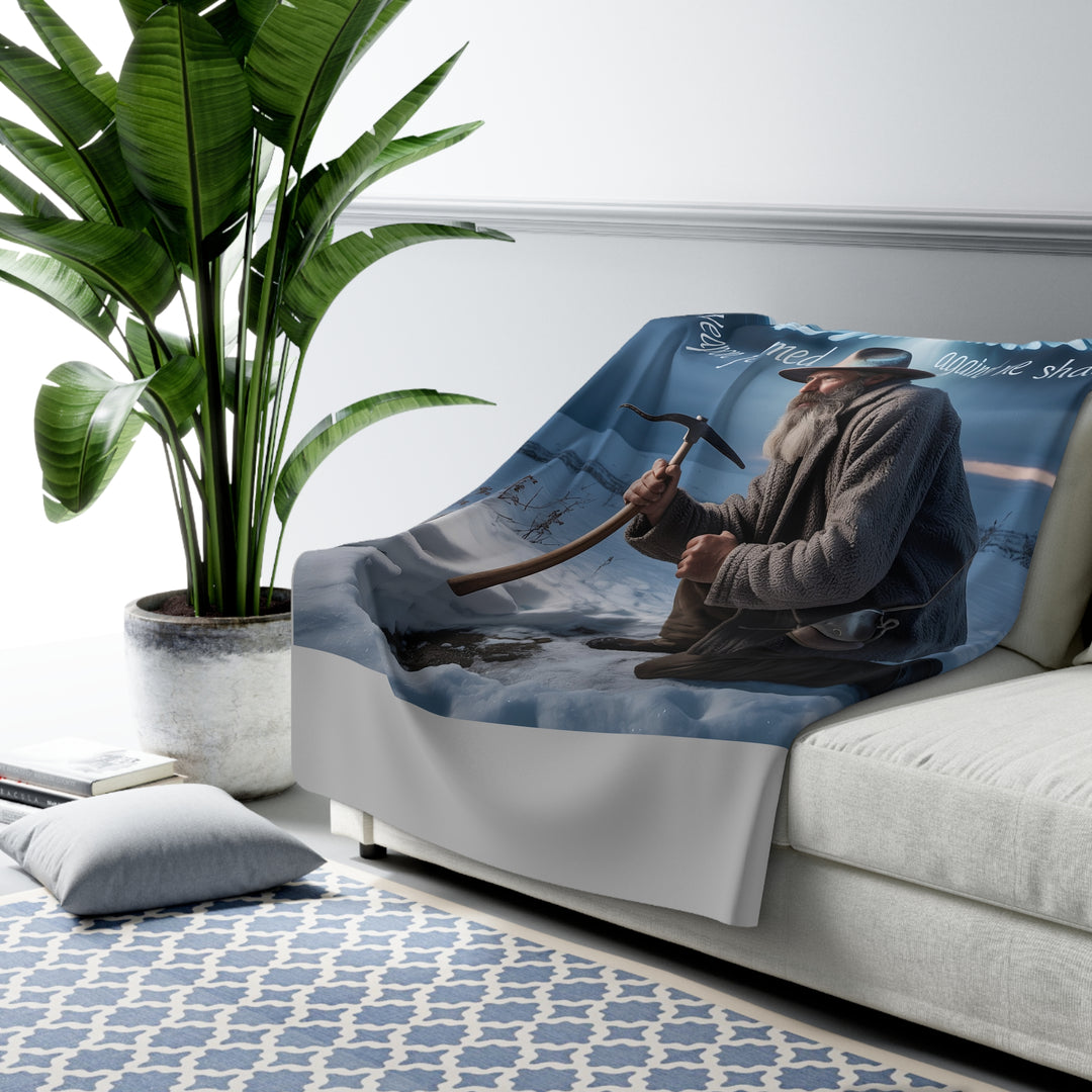Inspirational Sherpa Fleece Blanket - No Weapon Formed Against Me Shall Prosper Design