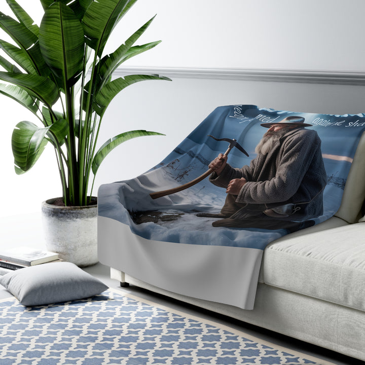 Inspirational Sherpa Fleece Blanket - No Weapon Formed Against Me Shall Prosper Design
