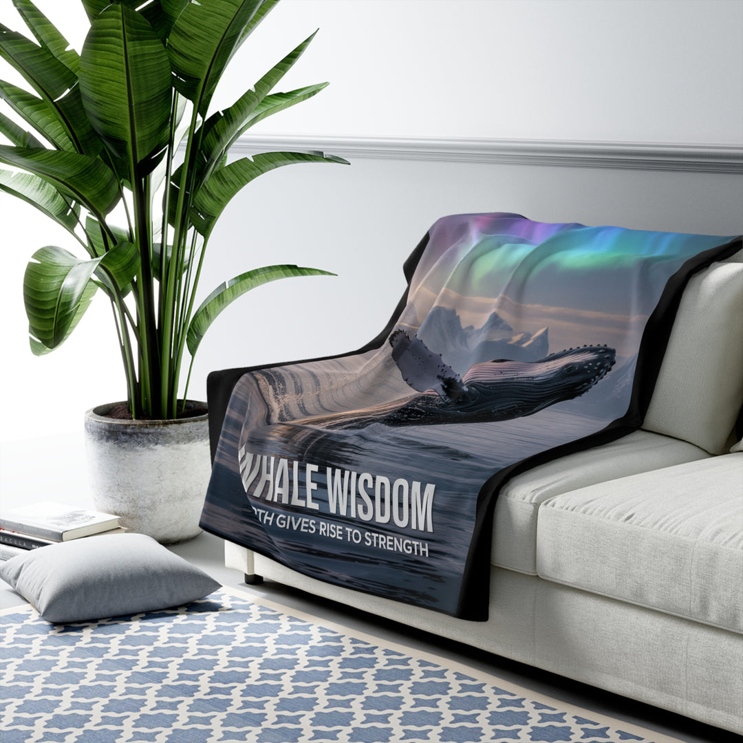 Whale Wisdom – Depth Gives Rise to Strength Sherpa Fleece Blanket