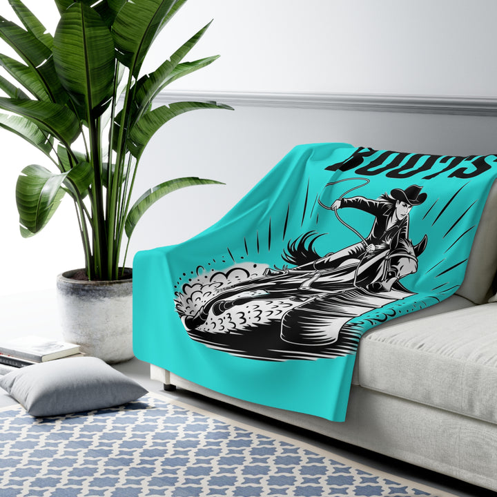 Chaos in Boots Barrel Racing Queen Sherpa Blanket