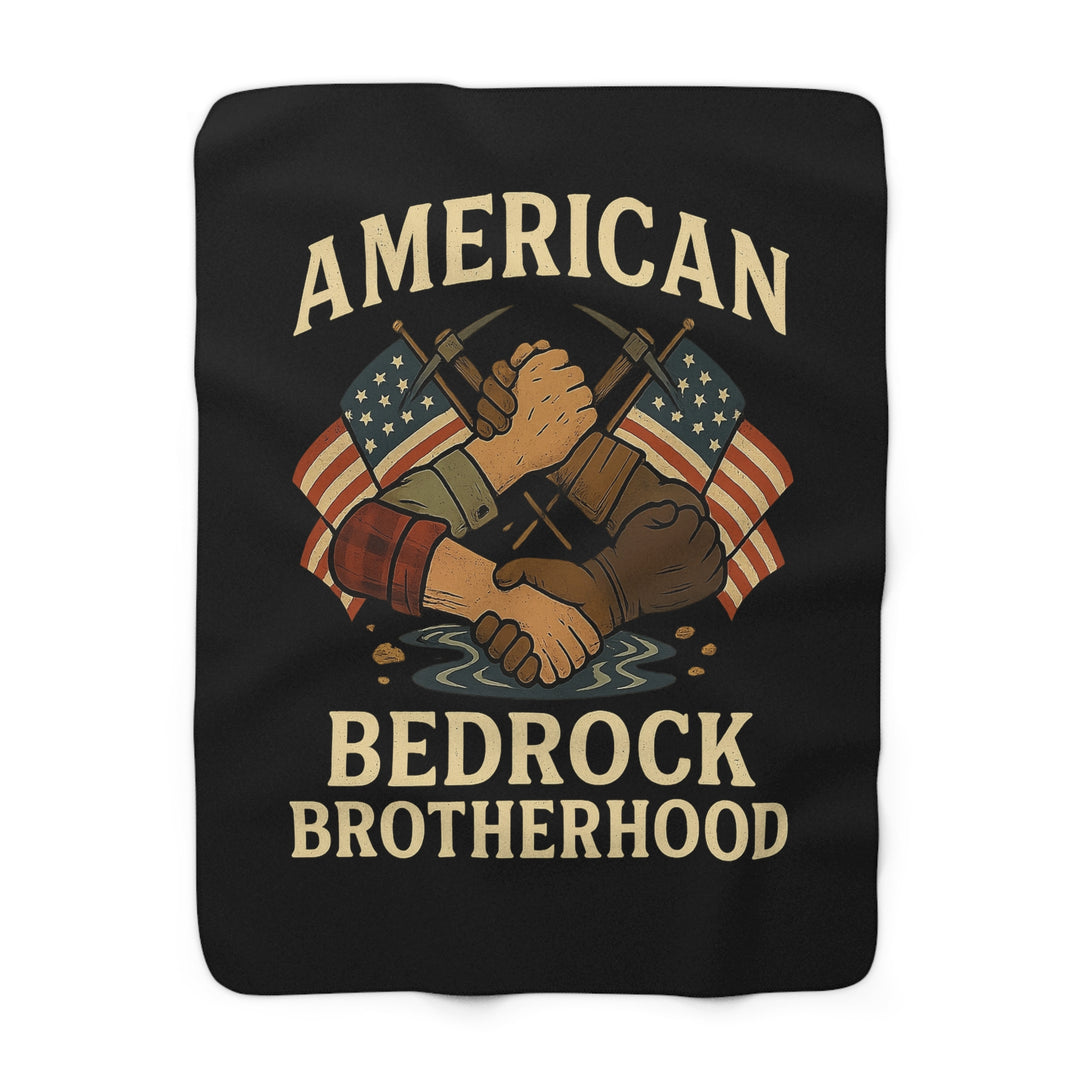 Sherpa Fleece Blanket - American Bedrock Brotherhood Design