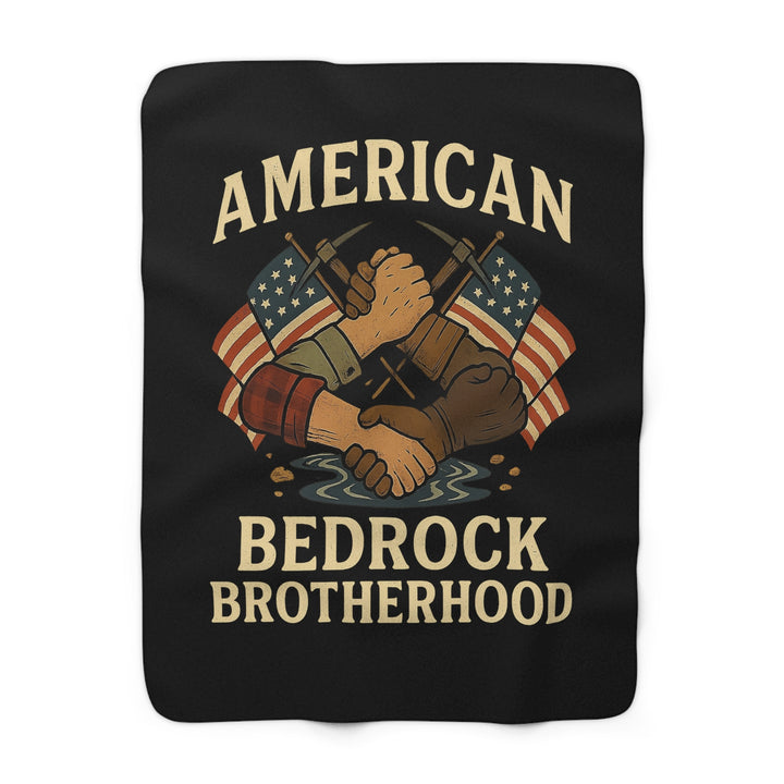 Sherpa Fleece Blanket - American Bedrock Brotherhood Design