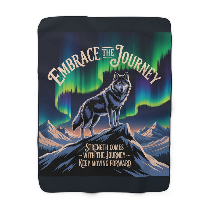 Embrace the Journey Wolf Sherpa Fleece Blanket