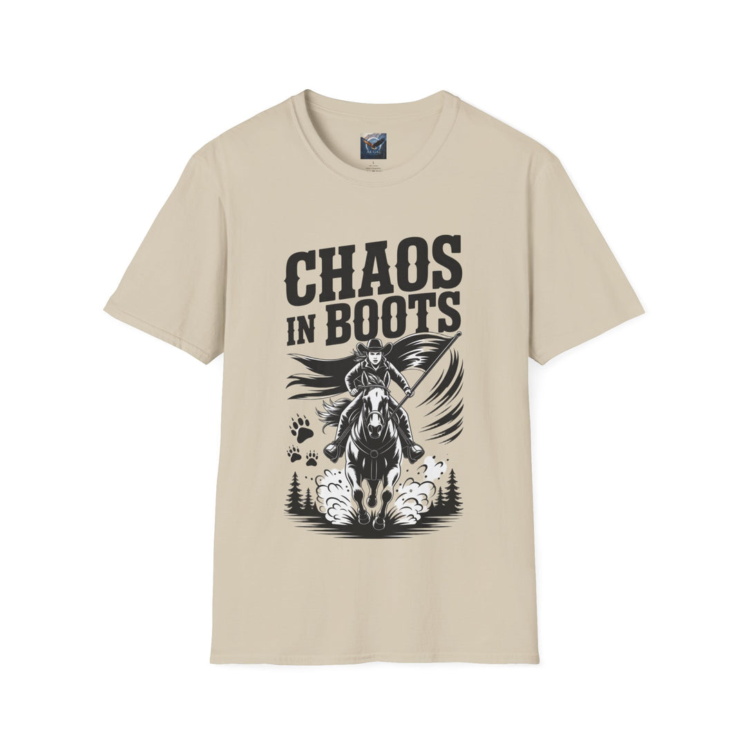 Chaos in Boots – Frontier Freedom Rider T-Shirt