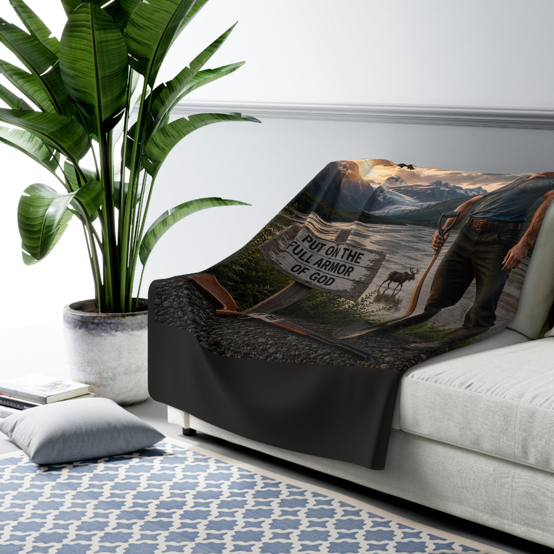 Put on the Full Armor of God Sherpa Fleece Blanket