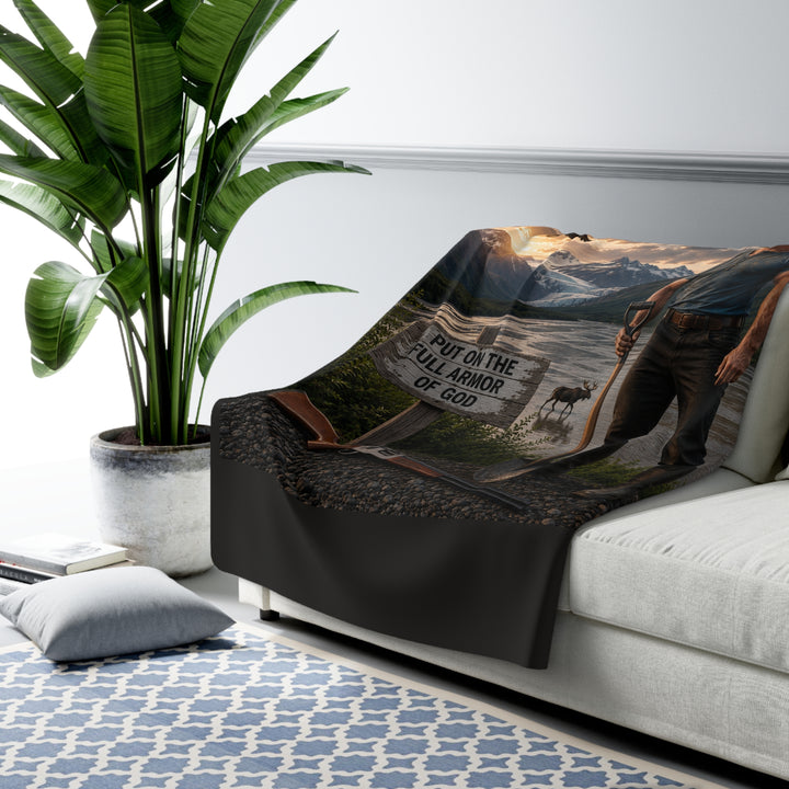 Put on the Full Armor of God Sherpa Fleece Blanket