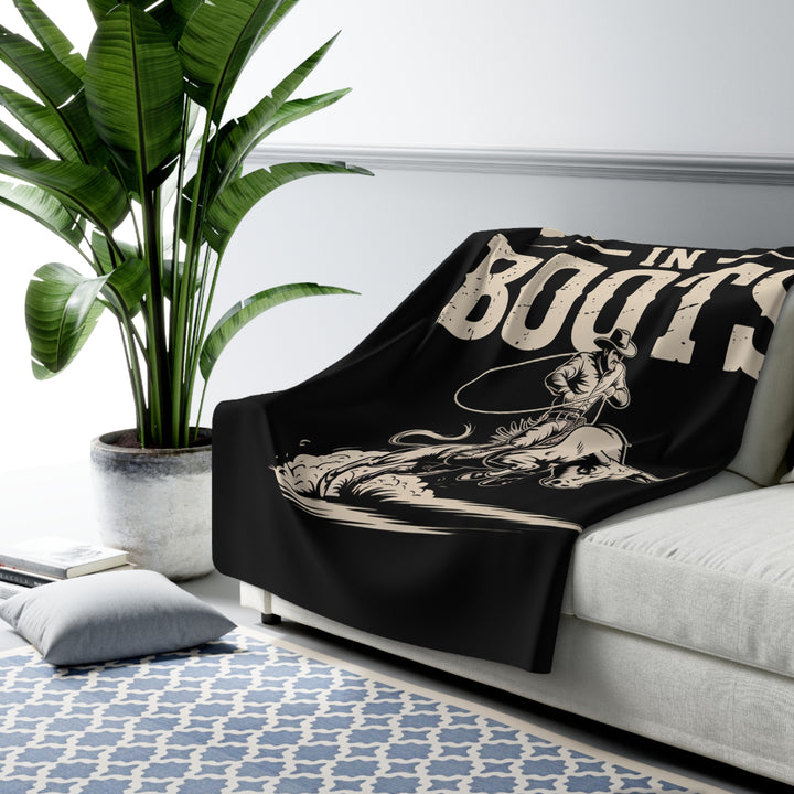 Chaos in Boots Raging Bull Sherpa Fleece Blanket
