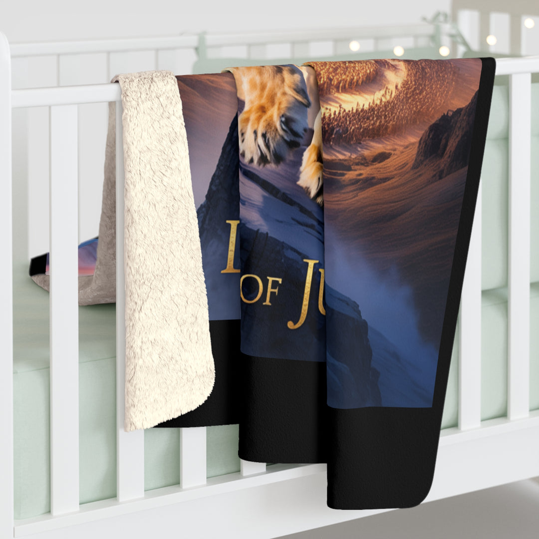 Inspirational Sherpa Fleece Blanket - Lion of Judah Design